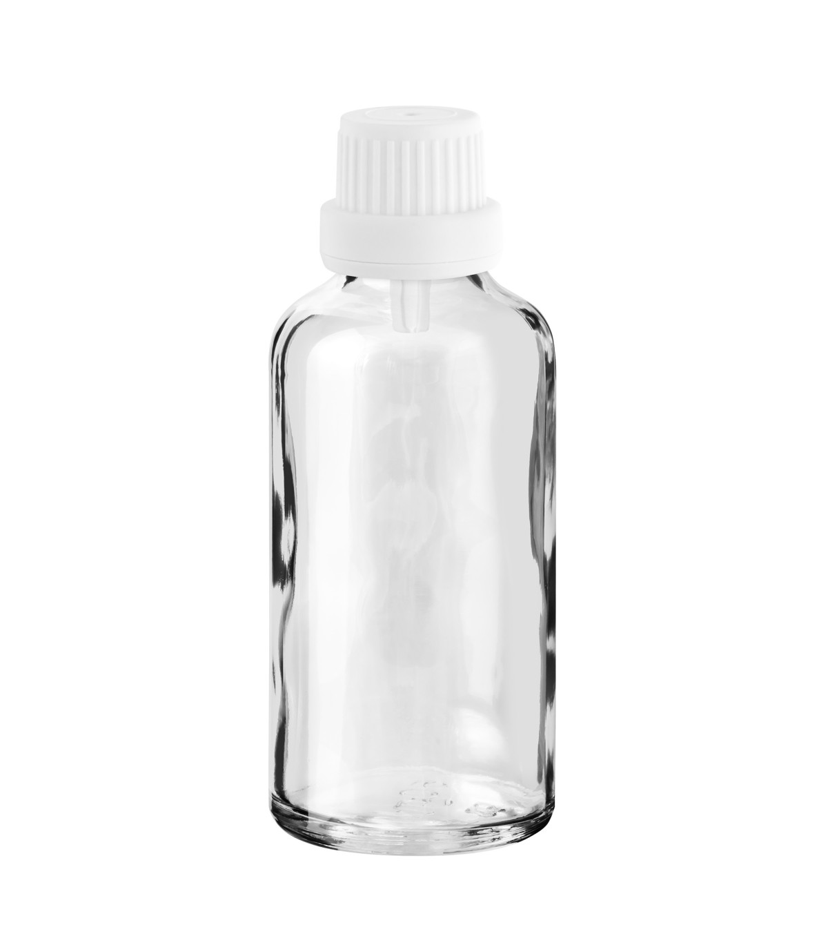 Glasflasche 50 ml klar mit weißem Tropfer [2]