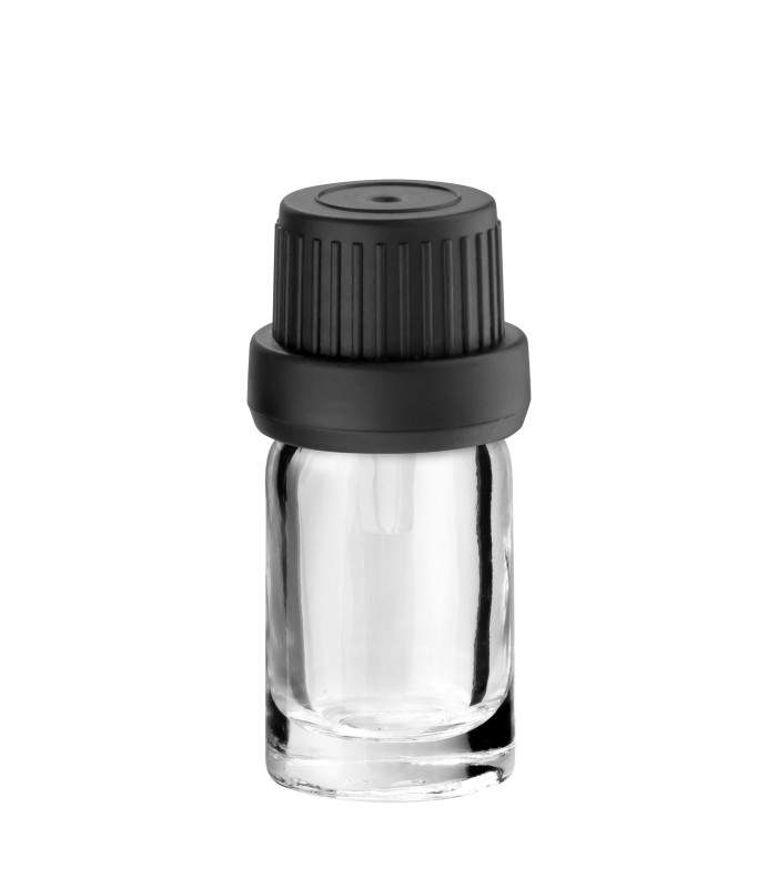 Glasflasche 5 ml klar mit schwarzem Tropfer [2]