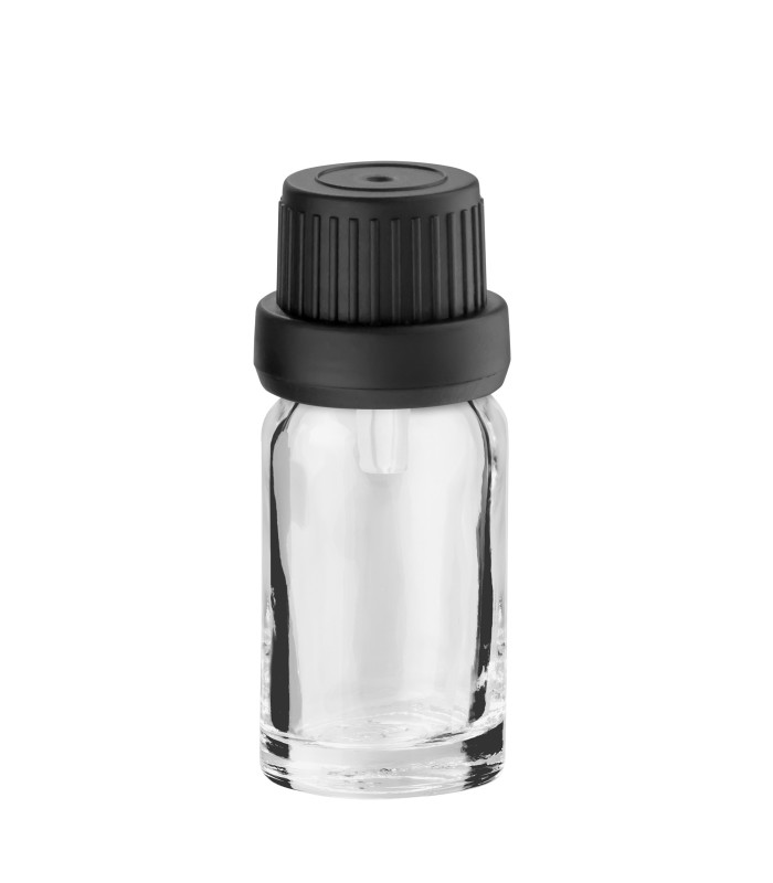 Glasflasche 10 ml klar mit schwarzem Tropfer [2]