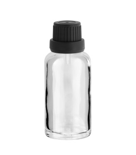 Klarglasflasche 30 ml mit schwarzem Tropfer [2]