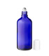 Glasflasche 100 ml blau Roll-on mit weißem Schraubverschluss [2]
