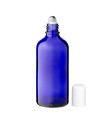 Glasflasche 100 ml blau Roll-on mit weißem Schraubverschluss [2]