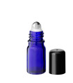 Glasflasche 5 ml blau Roll-On mit schwarzem Schraubverschluss [2]