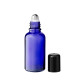 Roll-On-Flasche 30 ml blau mit Kugelaufsatz und schwarzem Verschluss
