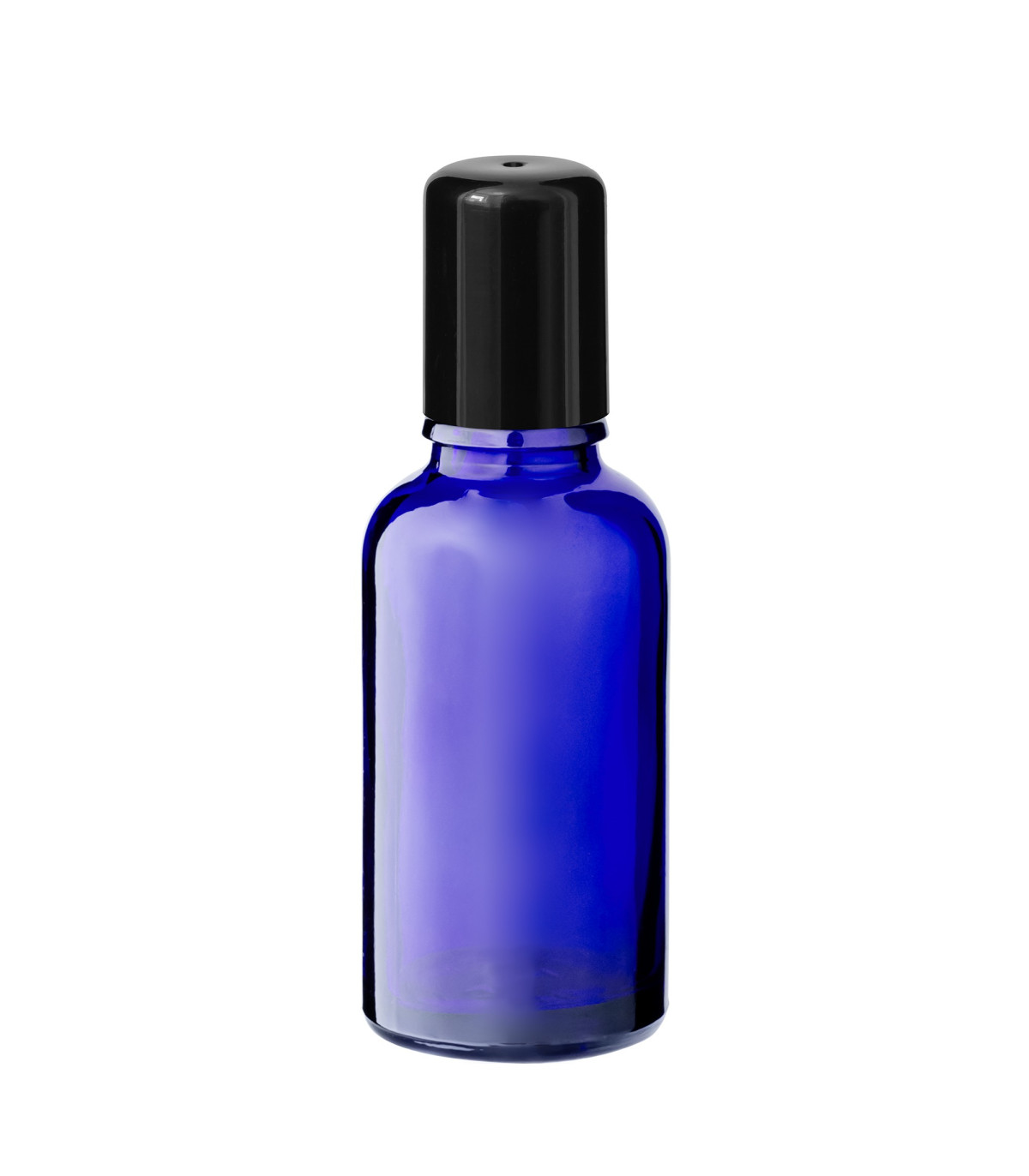 Glasflasche 30 ml blau Roll On mit schwarzem Schraubverschluss [2]