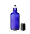 Glasflasche 50 ml blau Roll On mit schwarzem Schraubverschluss [2]