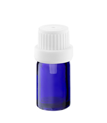 Glasflasche 5 ml blau mit weißem Tropfer [2]