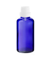 Glasflasche 50 ml blau mit weißem Tropfer [2]