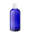 Glasflasche 100 ml blau mit weißem Tropfer [2]