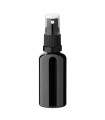 Glasflasche 50 ml schwarz mit schwarzem Zerstäuber