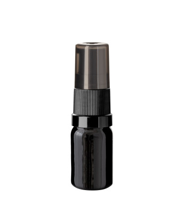 Glasflasche 5 ml schwarz mit schwarzer Pumpe [1]