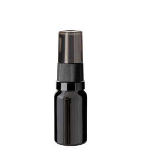 Schwarze Glasflasche 10 ml mit Pumpe [1]