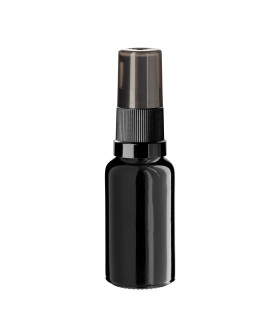 Schwarze Glasflasche 20 ml mit Pumpe [1]