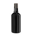 Glasflasche 100 ml schwarz mit schwarzer Pumpe [1]