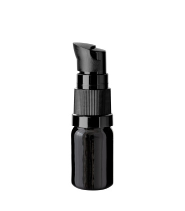 Glasflasche 5 ml schwarz mit schwarzer Pumpe [2]