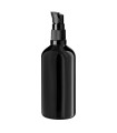 Glasflasche 100 ml schwarz mit schwarzer Pumpe [2]