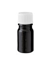 Glasflasche 5 ml schwarz mit weißem Schraubverschluss