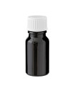 Glasflasche 10 ml schwarz mit weißem Schraubverschluss