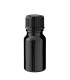 Glasflasche 10 ml schwarz mit schwarzem Schraubverschluss