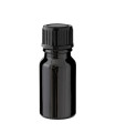 Glasflasche 10 ml schwarz mit schwarzem Schraubverschluss