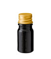 Glasflasche 5 ml schwarz mit goldenem Aluminium-Schraubverschluss