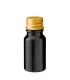 Schwarze Glasflasche 10 ml mit goldenem Schraubverschluss