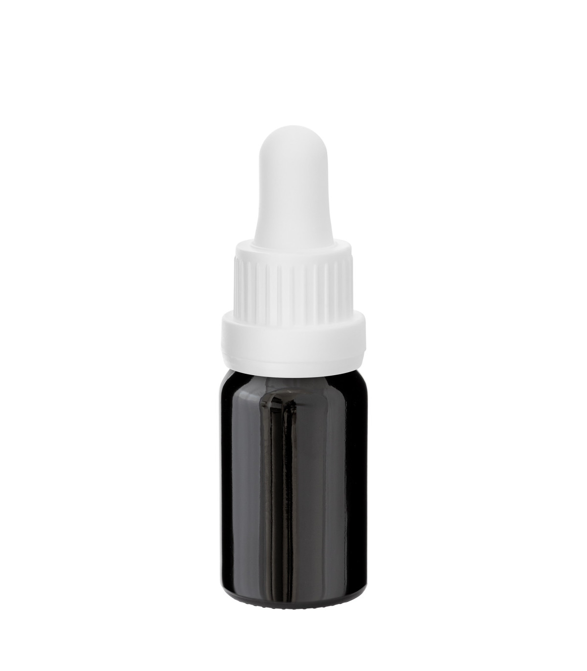 Glasflasche 10 ml schwarz mit weißer Pipette