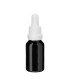 Glasflasche 15 ml schwarz mit weißer Pipette