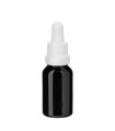 Glasflasche 15 ml schwarz mit weißer Pipette