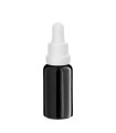 Glasflasche 20 ml schwarz mit weißer Pipette
