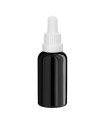 Glasflasche 30 ml schwarz mit weißer Pipette