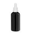 Glasflasche 100 ml schwarz mit weißer Pipette