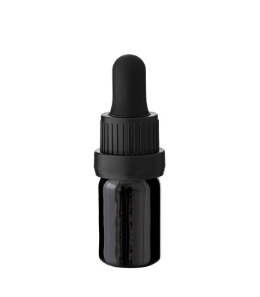 Glasflasche 5 ml schwarz mit schwarzer Pipette
