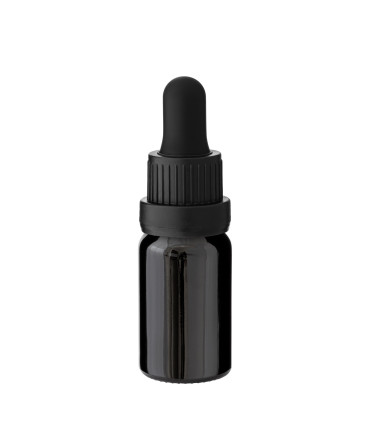 Glasflasche 10 ml schwarz mit schwarzer Pipette