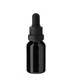 Glasflasche 15 ml schwarz mit schwarzer Pipette