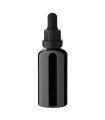 Glasflasche 50 ml schwarz mit schwarzer Pipette