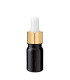 Glasflasche 5 ml schwarz mit goldener Pipette