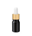 Glasflasche 5 ml schwarz mit goldener Pipette