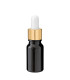 Glasflasche 10 ml schwarz mit goldener Pipette
