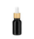 Glasflasche 15 ml schwarz mit goldener Pipette