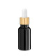 Glasflasche 20 ml schwarz mit goldener Pipette