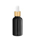 Glasflasche 30 ml schwarz mit goldener Pipette