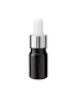 Glasflasche 5 ml schwarz mit silberner Pipette
