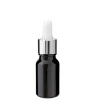 Glasflasche 10 ml schwarz mit silberner Pipette