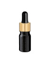 Glasflasche 5 ml schwarz mit goldener Pipette [2]