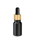 Glasflasche 10 ml schwarz mit goldener Pipette [2]