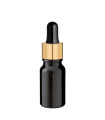Glasflasche 10 ml schwarz mit goldener Pipette [2]