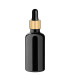 Glasflasche 50 ml schwarz mit goldener Pipette [2]