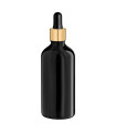 Glasflasche 100 ml schwarz mit goldener Pipette [2]