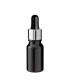 Glasflasche 10 ml schwarz mit silberner Pipette [2]